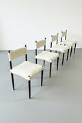 4 chaises par "Anders jensen" en palissandre et tissu bouclettes