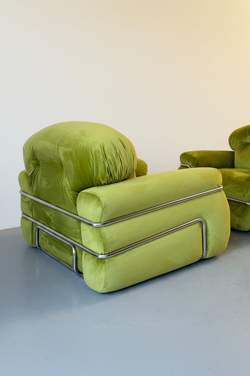 Paire de fauteuils italiens 1970 Adriano Piazzesi