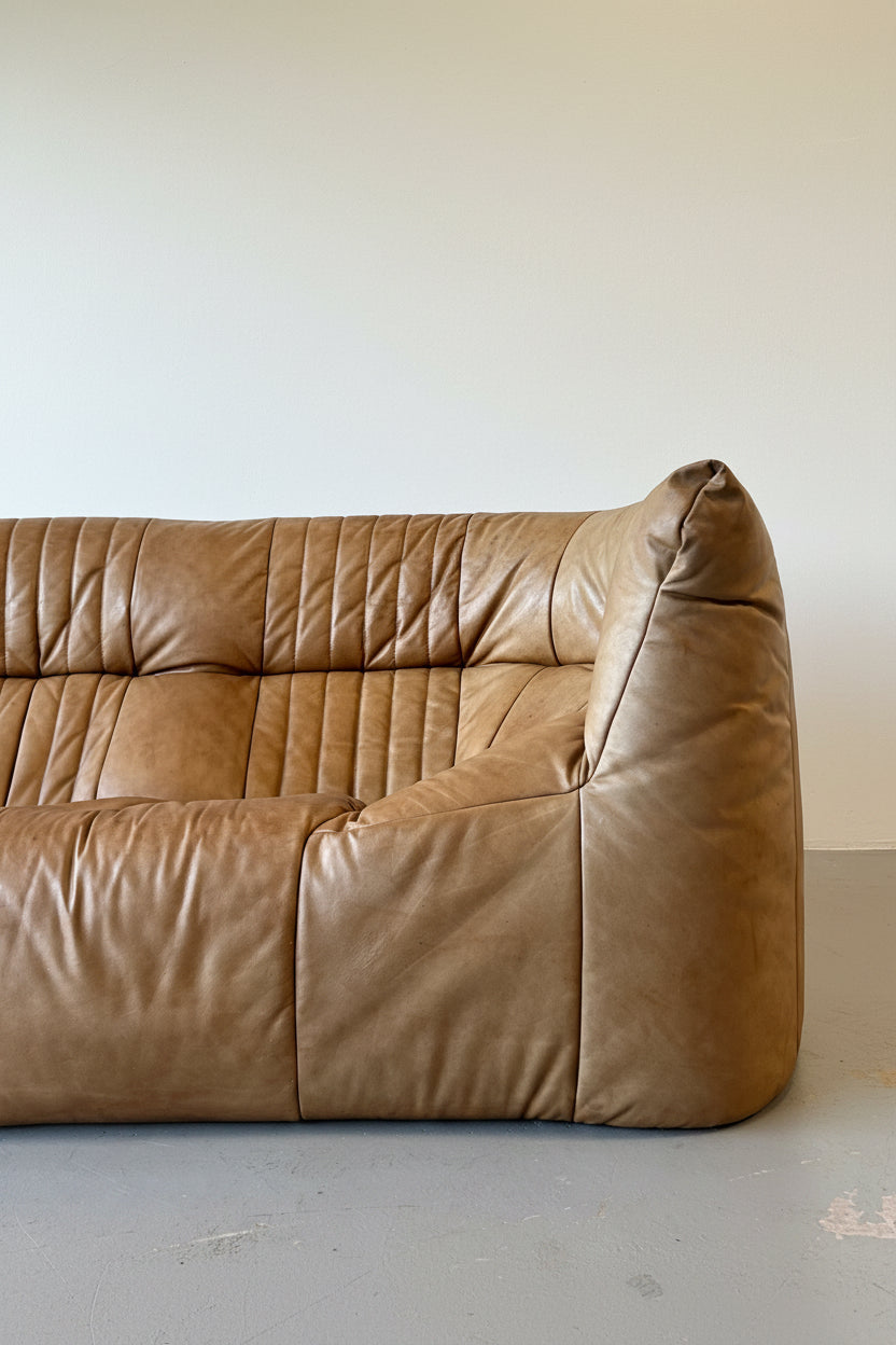 Canapé d’angle Aralia par Michel Ducaroy pour Ligne Roset en cuir